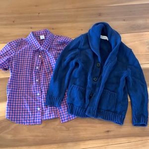 Boys crew cut sweater and bonus old navy button down